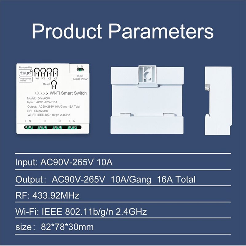 Tuya 4 Channel - Modul Sakelar Wifi Tuya dengan Kontrol