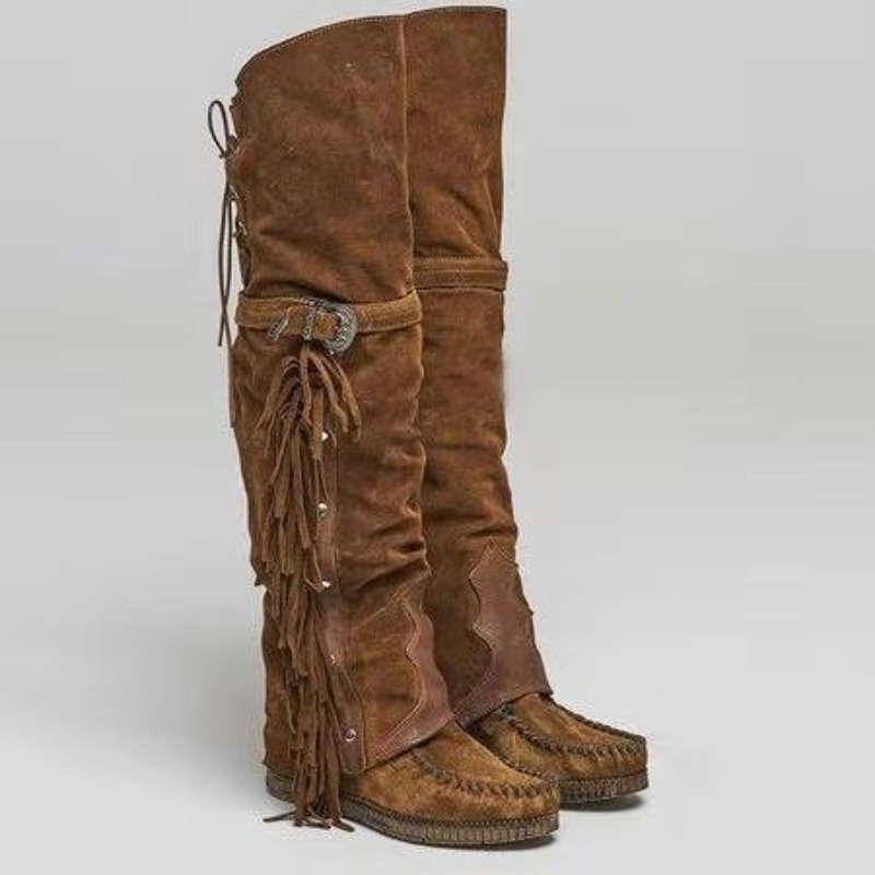 Tasmota - Sepatu Boots Wanita Model Tassel Fringe