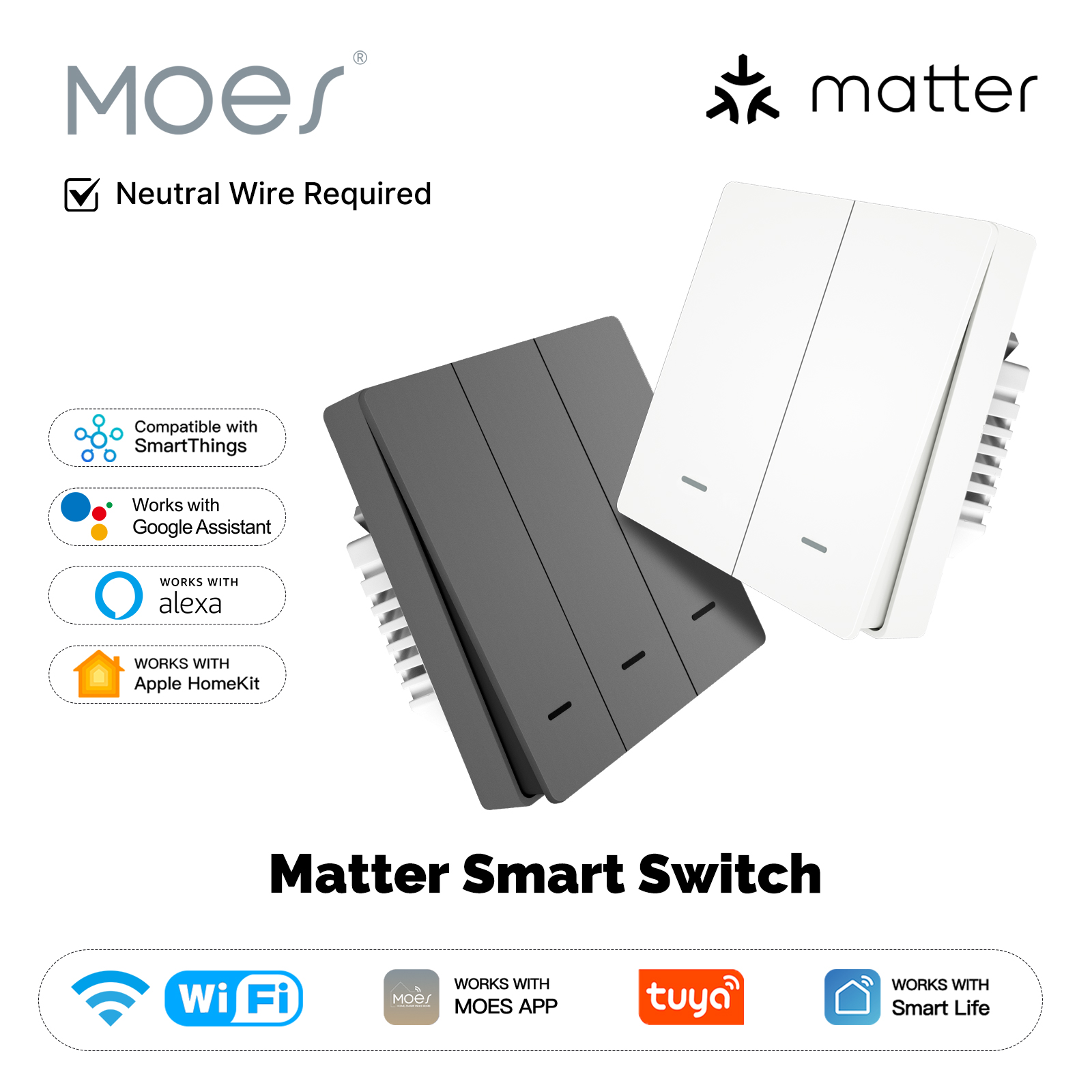 MOES Matter Tuya WiFi Sakelar  - Smart Relay Tuya ulasan dan harga