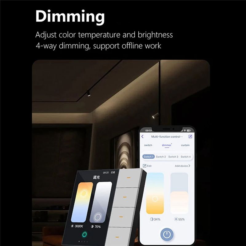 AED6-Tuya Zigbee Sakelar Dindi - Tuya 4 Channel ulasan dan harga